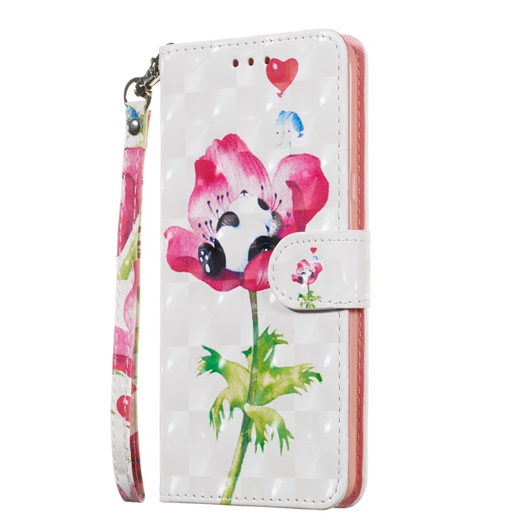Light Spot Decor Patterned Leather Wallet Case for LG G8 ThinQ - Panda on Flower-7
