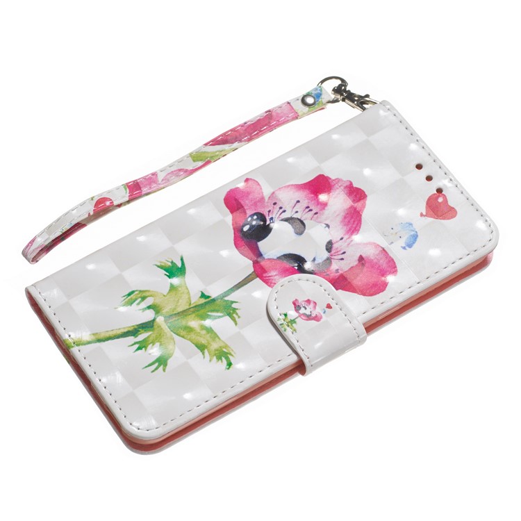 Light Spot Decor Patterned Leather Wallet Case for LG G8 ThinQ - Panda on Flower-9