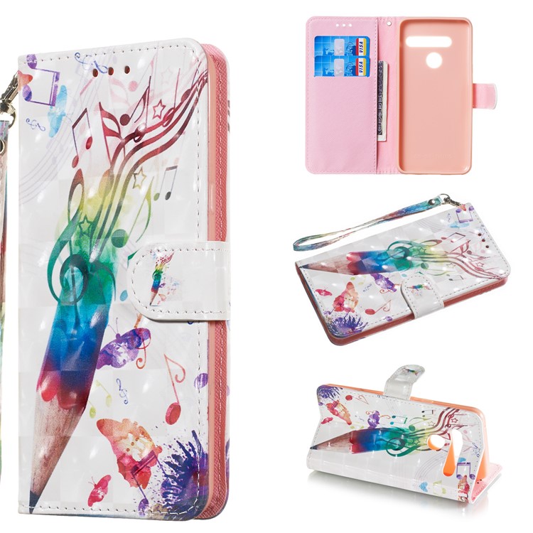Light Spot Decor Patterned Leather Wallet Case for LG G8 ThinQ - Pen and Note-1