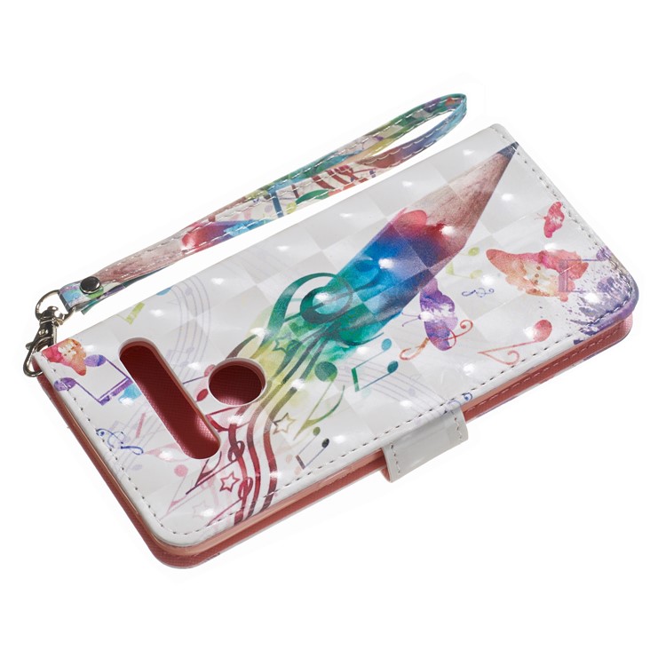 Light Spot Decor Patterned Leather Wallet Case for LG G8 ThinQ - Pen and Note-10