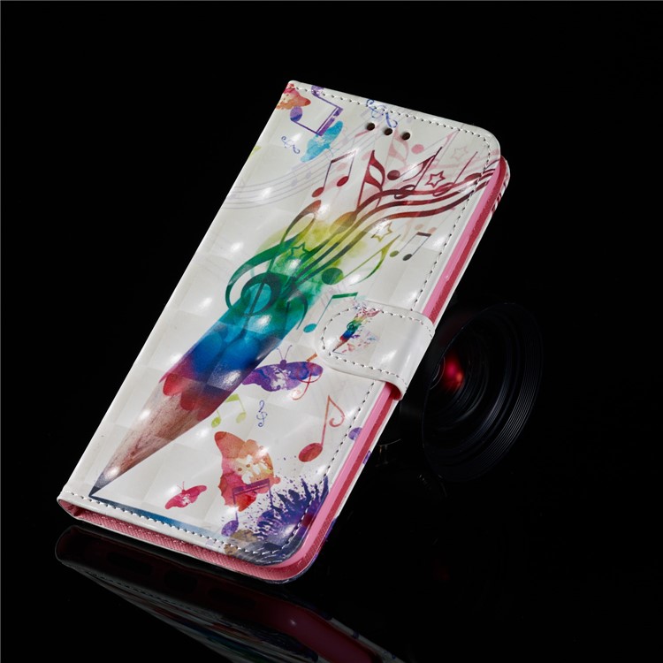 Light Spot Decor Patterned Leather Wallet Case for LG G8 ThinQ - Pen and Note-11
