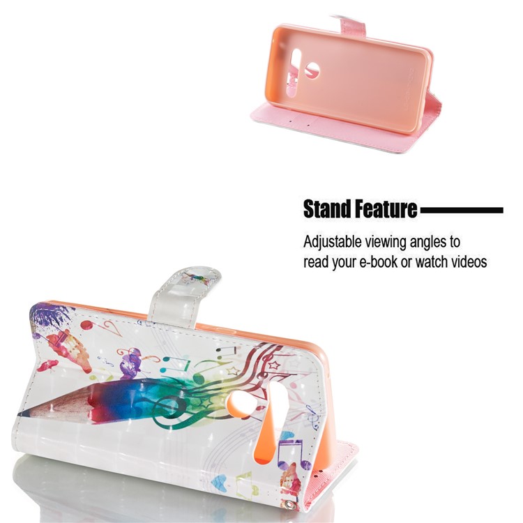Light Spot Decor Patterned Leather Wallet Case for LG G8 ThinQ - Pen and Note-2