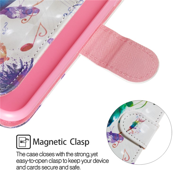 Light Spot Decor Patterned Leather Wallet Case for LG G8 ThinQ - Pen and Note-3