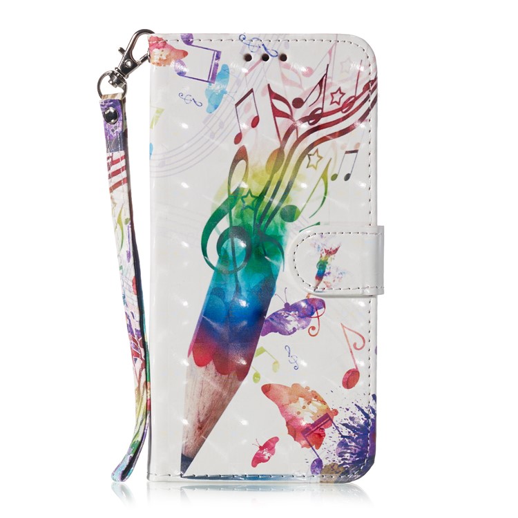 Light Spot Decor Patterned Leather Wallet Case for LG G8 ThinQ - Pen and Note-6