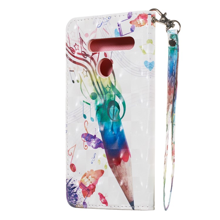 Light Spot Decor Patterned Leather Wallet Case for LG G8 ThinQ - Pen and Note-8