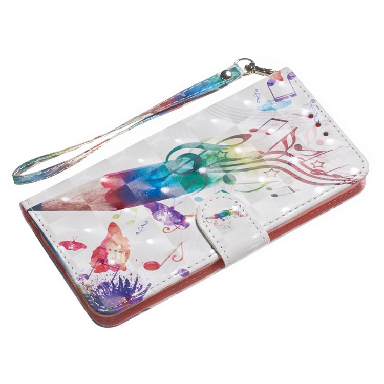 Light Spot Decor Patterned Leather Wallet Case for LG G8 ThinQ - Pen and Note-9