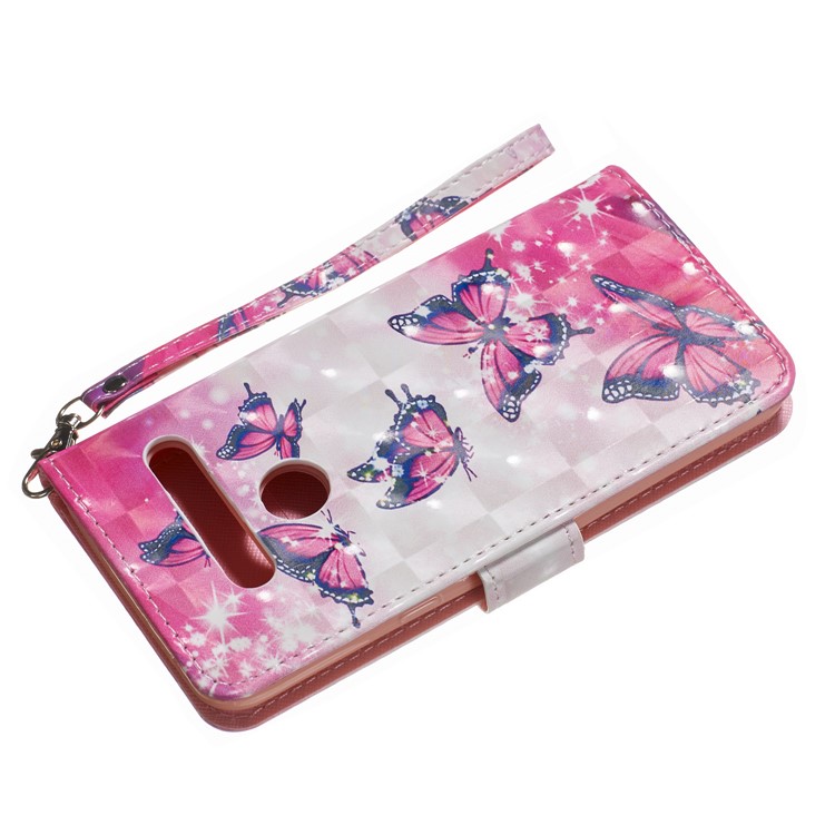 Light Spot Decor Patterned Leather Wallet Case for LG G8 ThinQ - Butterfly-10