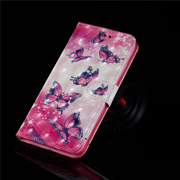 Light Spot Decor Patterned Leather Wallet Case for LG G8 ThinQ - Butterfly-11