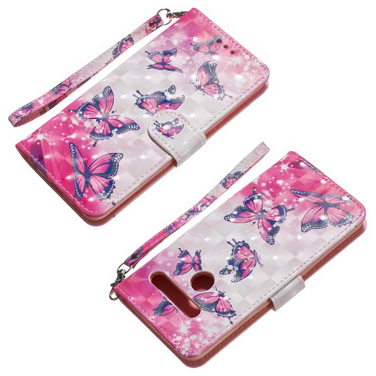 Light Spot Decor Patterned Leather Wallet Case for LG G8 ThinQ - Butterfly-5