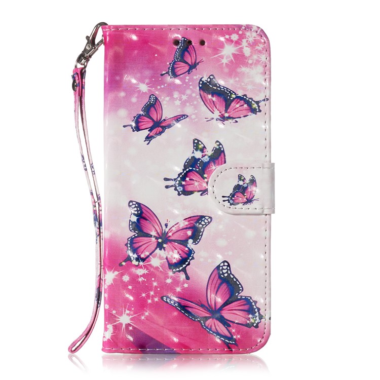 Light Spot Decor Patterned Leather Wallet Case for LG G8 ThinQ - Butterfly-6