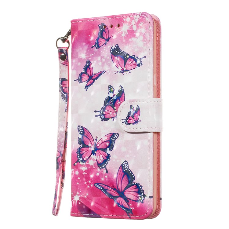 Light Spot Decor Patterned Leather Wallet Case for LG G8 ThinQ - Butterfly-7