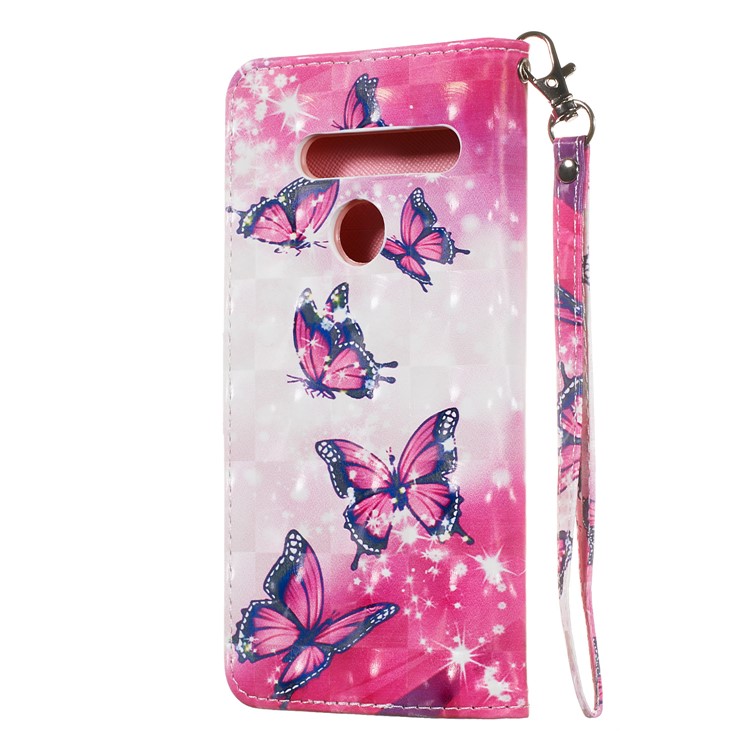 Light Spot Decor Patterned Leather Wallet Case for LG G8 ThinQ - Butterfly-8