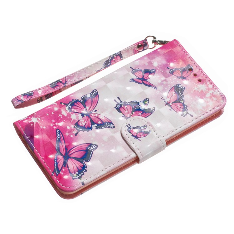 Light Spot Decor Patterned Leather Wallet Case for LG G8 ThinQ - Butterfly-9
