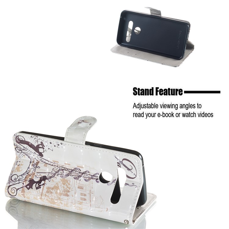 Light Spot Decor Patterned Leather Wallet Case for LG G8 ThinQ - Eiffel Tower-2