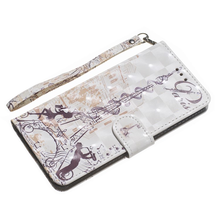 Light Spot Decor Patterned Leather Wallet Case for LG G8 ThinQ - Eiffel Tower-9