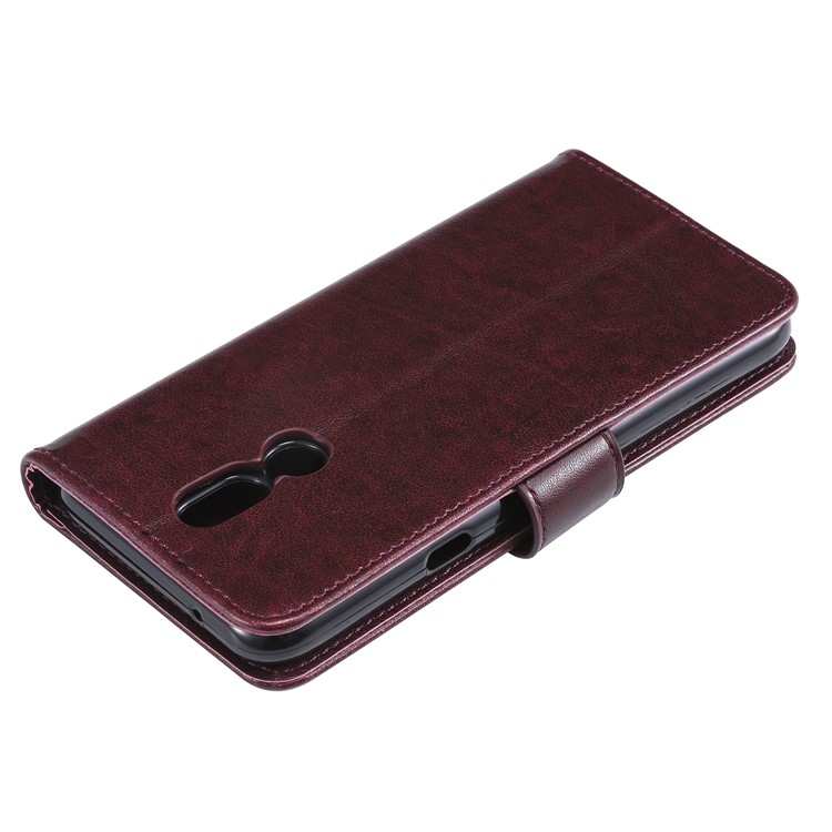 Imprinted Flower Owl Leather Phone Case for LG K40 / K12 Plus - Brown-8