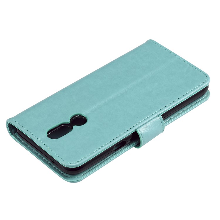 Imprinted Flower Owl Leather Phone Case for LG K40 / K12 Plus - Green-8