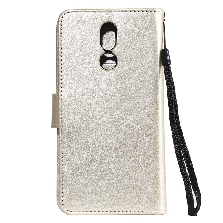 Imprinted Flower Owl Leather Phone Case for LG K40 / K12 Plus - Beige-3