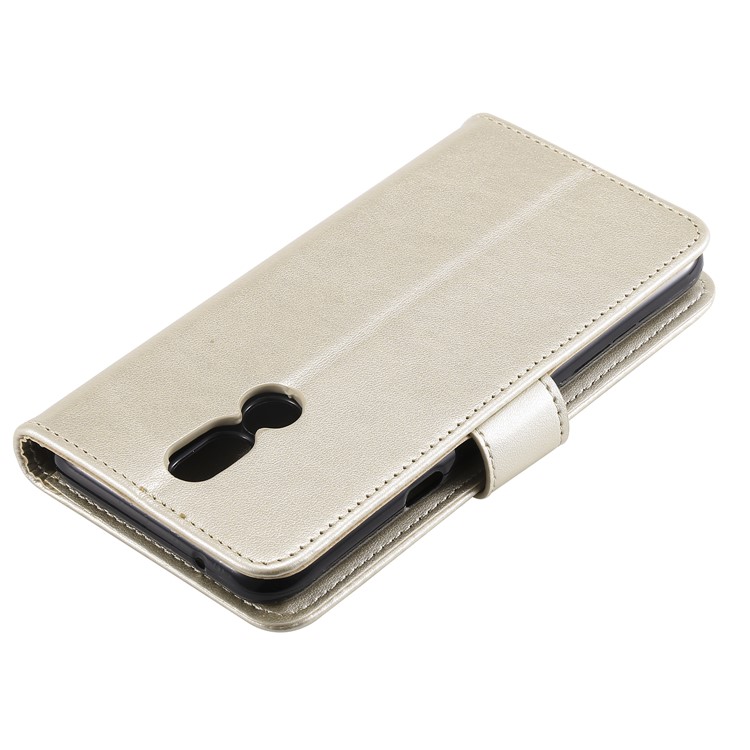 Imprinted Flower Owl Leather Phone Case for LG K40 / K12 Plus - Beige-8