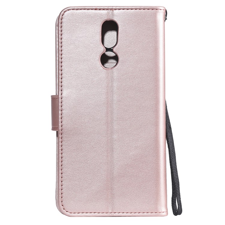 Imprinted Flower Owl Leather Phone Case for LG K40 / K12 Plus - Rose Gold-3