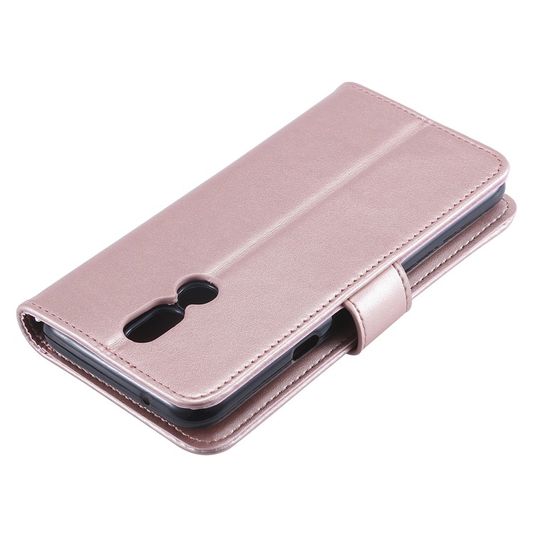 Imprinted Flower Owl Leather Phone Case for LG K40 / K12 Plus - Rose Gold-6