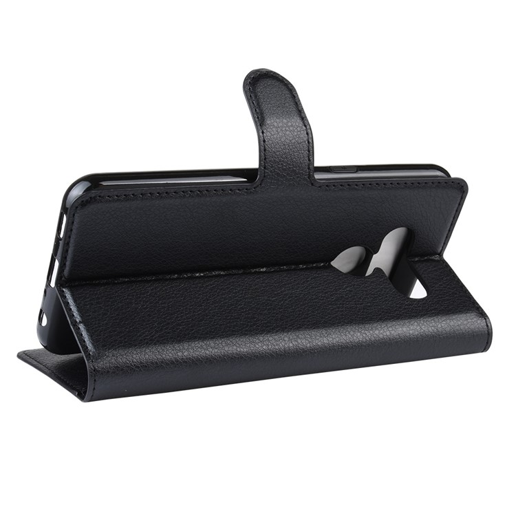 Estojo De Couro Lichia Carteira De Pele Para LG K50 - Preto-5