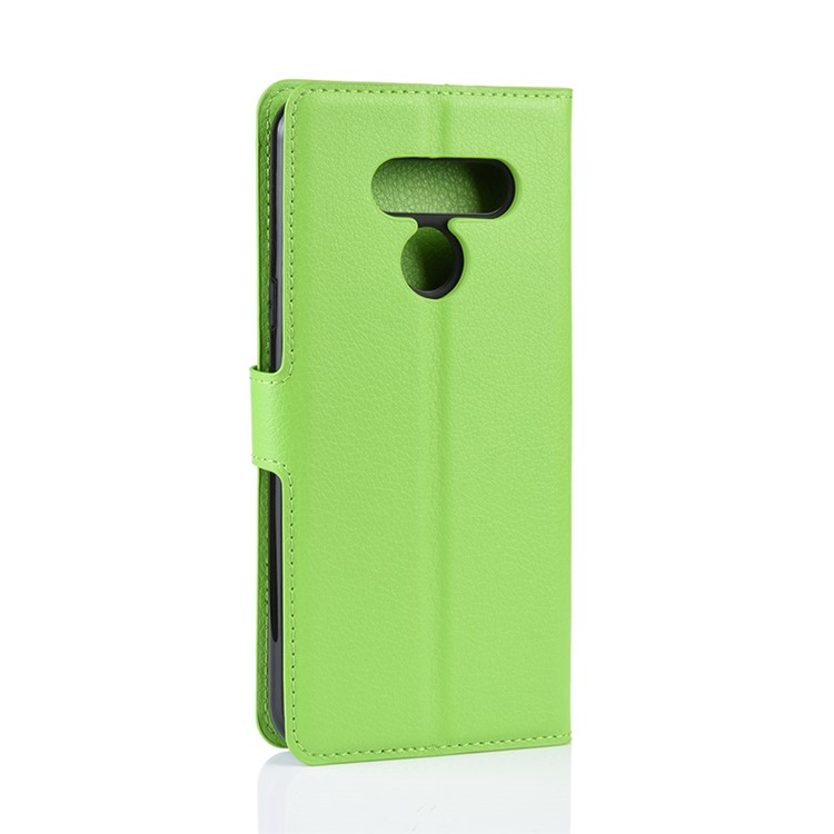 Litchi Skin Wallet Leather Stand Case for LG K50 - Green-6