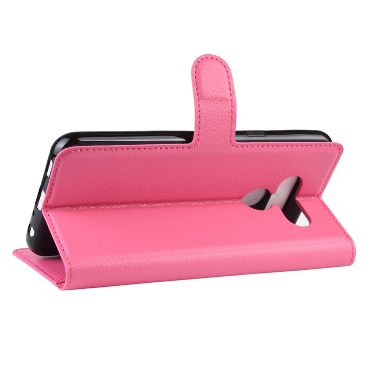 Litchi Skin Wallet Leather Stand Case for LG K50 - Rose-5