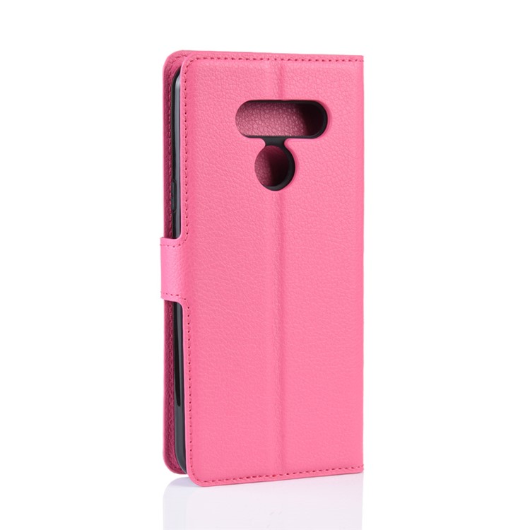 Litchi Skin Wallet Leather Stand Case for LG K50 - Rose-6