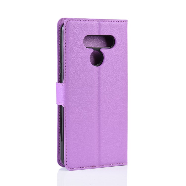 Litchi Skin Wallet Leather Stand Case for LG K50 - Purple-6