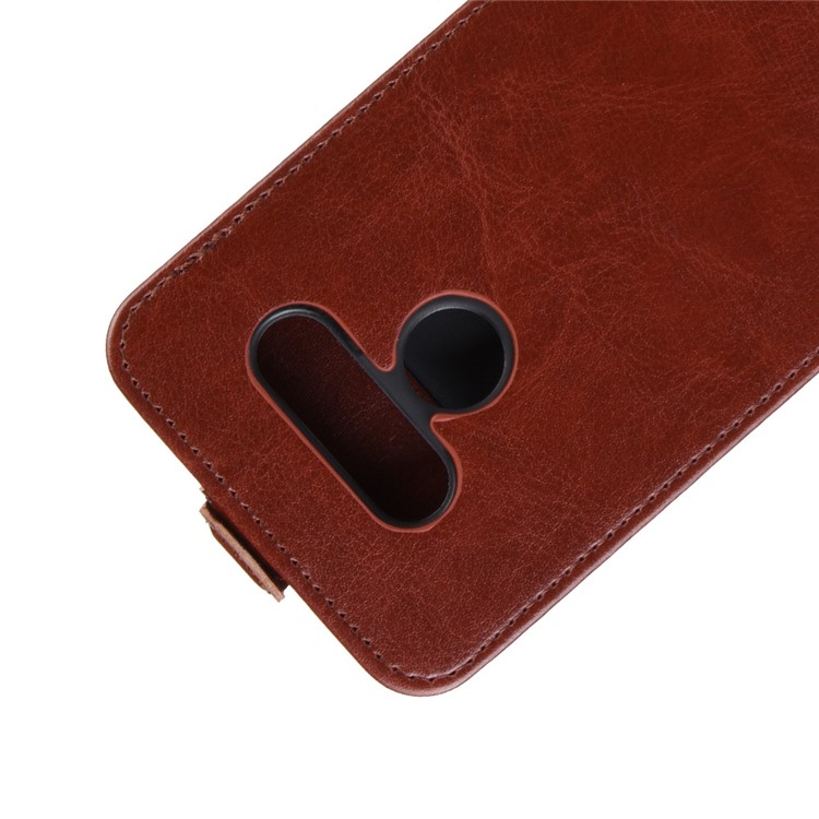 Crazy Horse Vertical Flip Leather Phone Cover for LG K50 - Brown-2