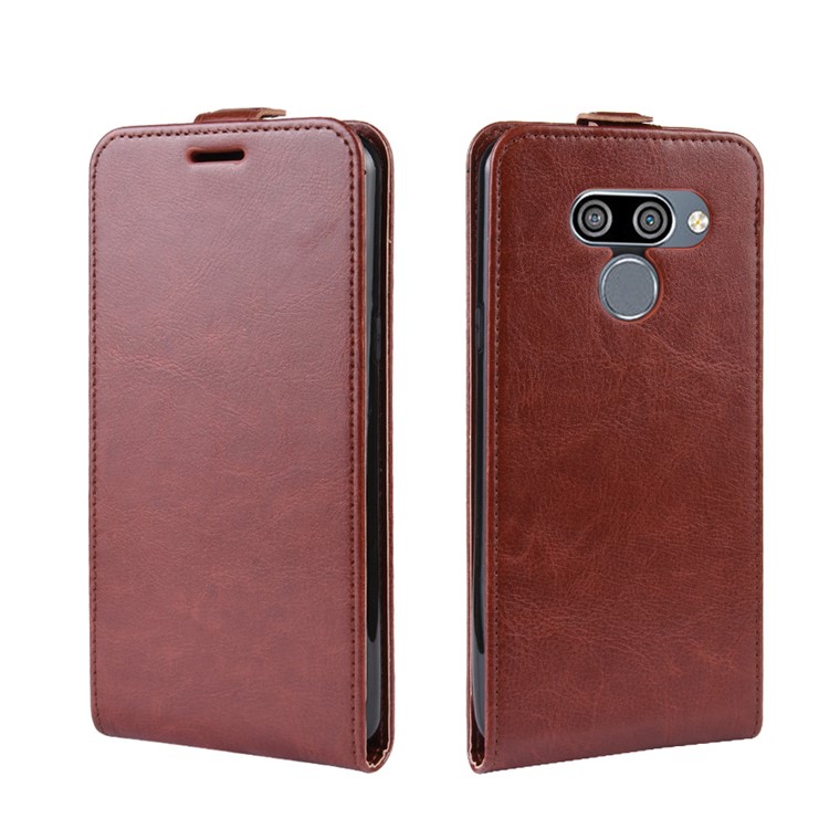Crazy Horse Vertical Flip Leather Phone Cover for LG K50 - Brown-5