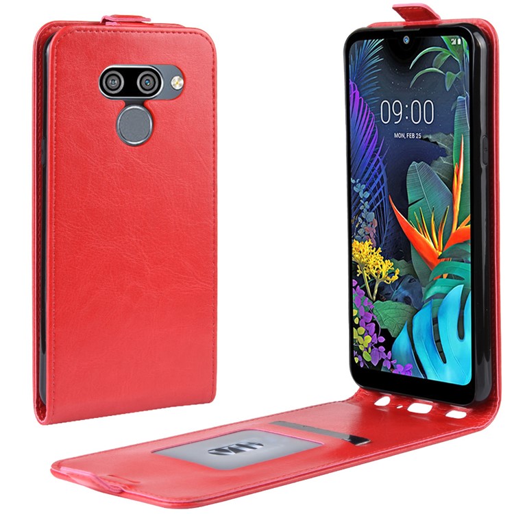 Crazy Horse Vertical Flip Leather Phone Cover for LG K50 - Red-1