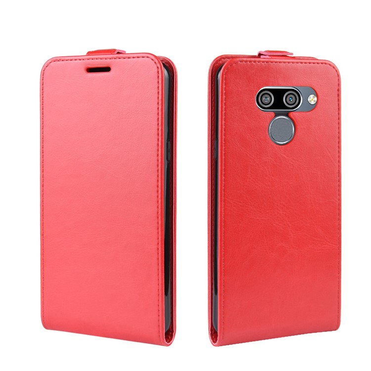 Crazy Horse Vertical Flip Leather Phone Cover for LG K50 - Red-4