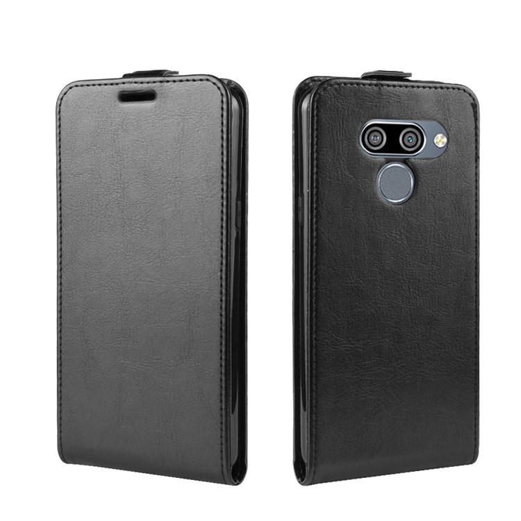 Crazy Horse Vertical Flip Leather Phone Cover for LG K50 - Black-4