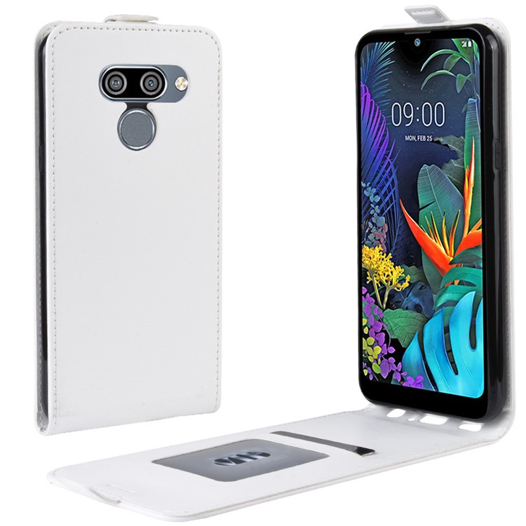 Crazy Horse Vertical Flip Leather Phone Cover for LG K50 - White-1