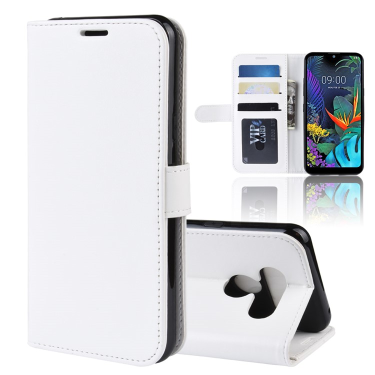 Crazy Horse Wallet Leather Stand Case for LG K50 - White-8