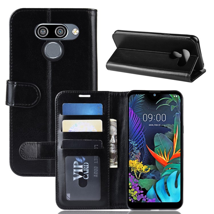 Etui De Portefeuille En Cuir Pour Cheval Fou Pour LG K50 - Noir-1