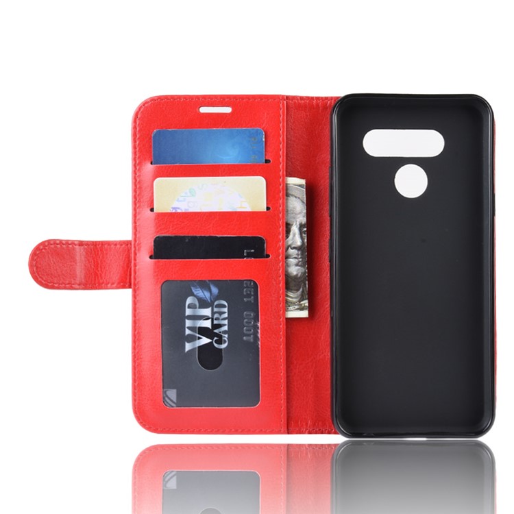 Crazy Horse Wallet Leather Stand Case for LG K50 - Red-4