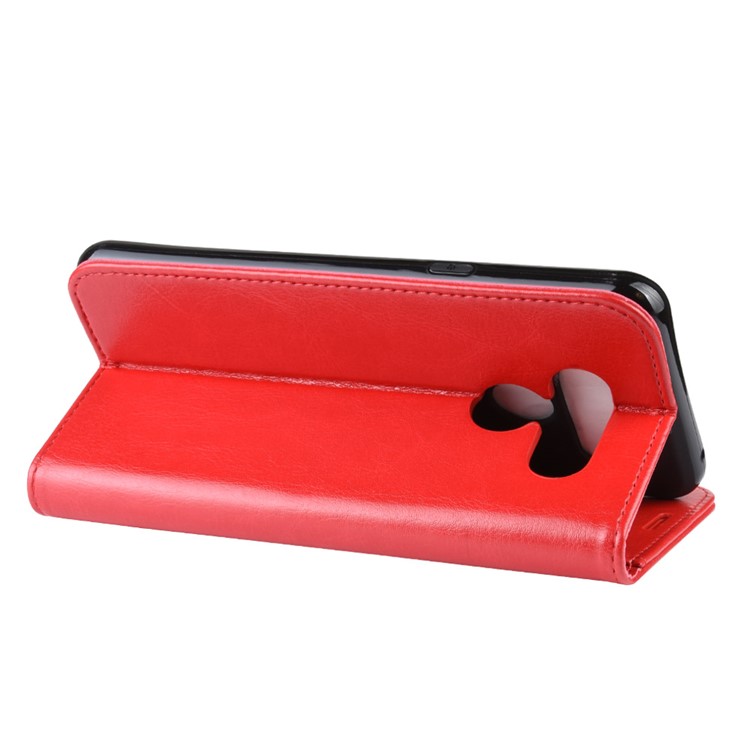 Crazy Horse Wallet Leather Stand Case for LG K50 - Red-6