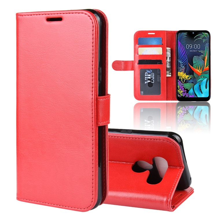 Crazy Horse Wallet Leather Stand Case for LG K50 - Red-8
