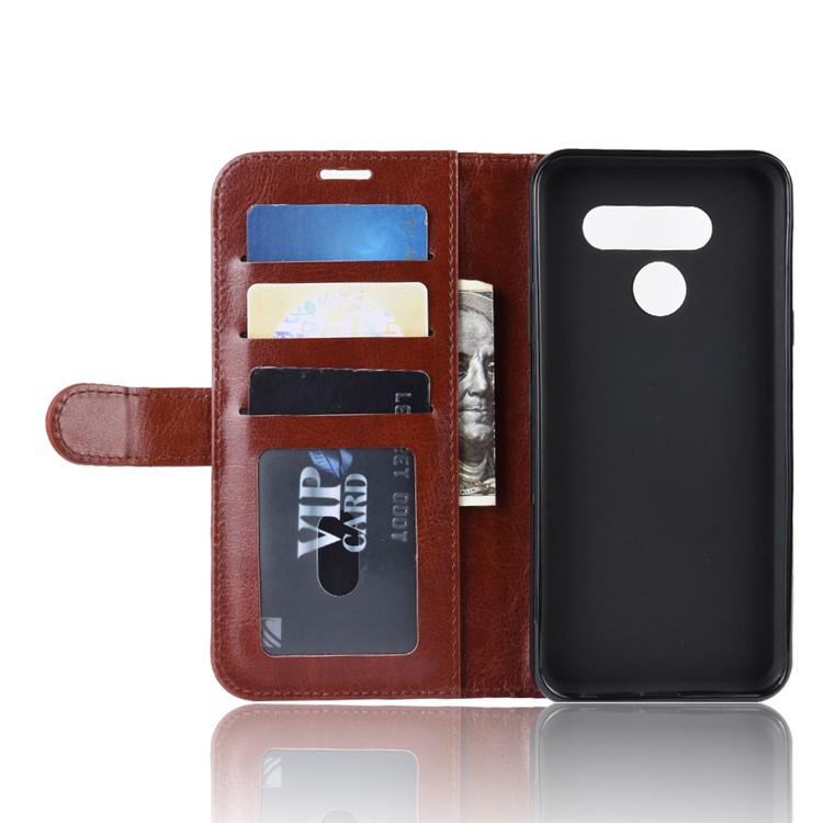 Crazy Horse Wallet Leather Stand Case for LG K50 - Brown-4