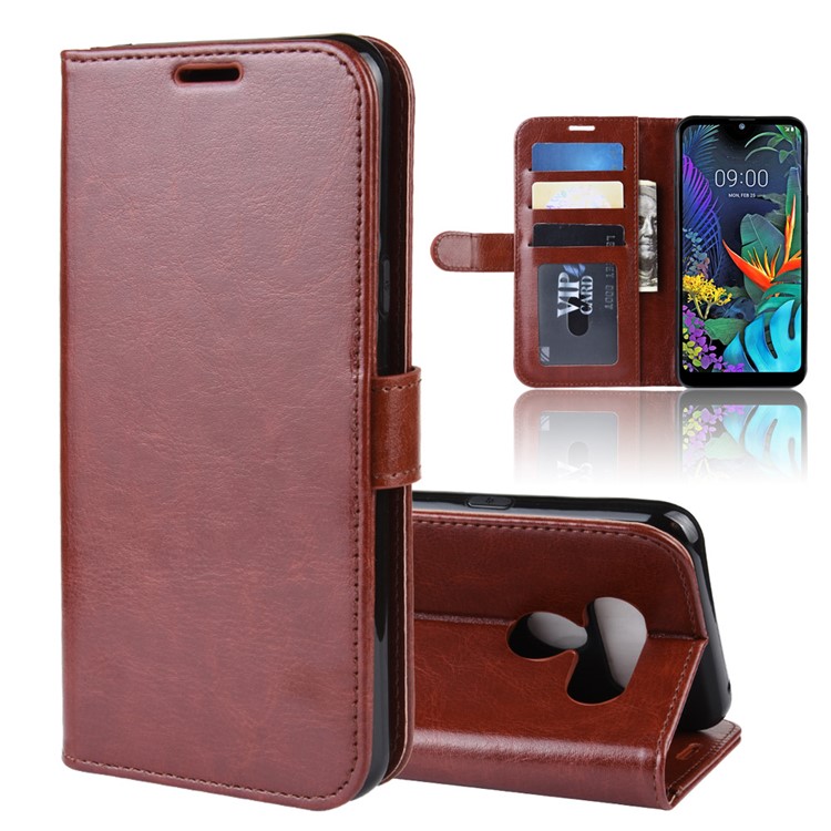 Crazy Horse Wallet Leather Stand Case for LG K50 - Brown-8