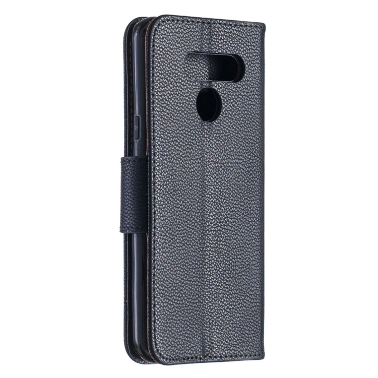 Litchi Texture PU Leather Phone Cover Case for LG K50 / Q60 - Black-3