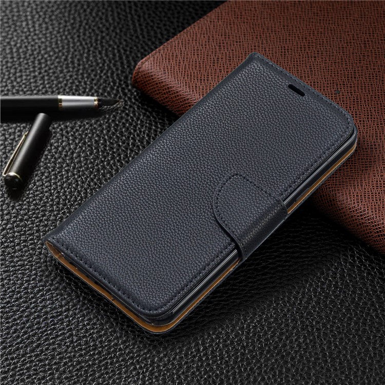 Litchi Texture PU Leather Phone Cover Case for LG K50 / Q60 - Black-7