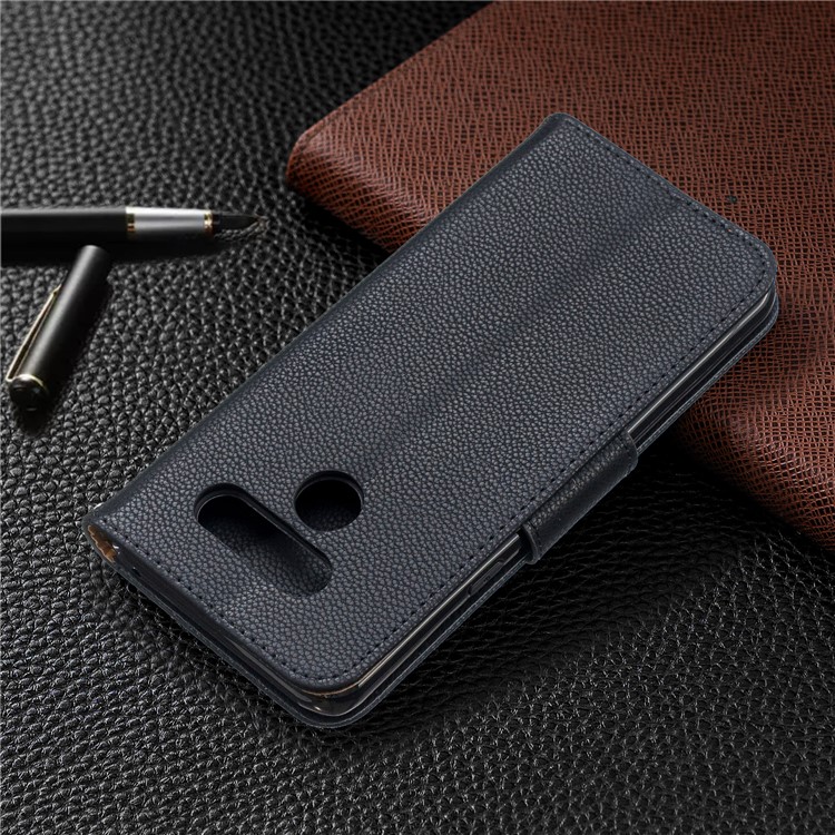 Litchi Texture PU Leather Phone Cover Case for LG K50 / Q60 - Black-8