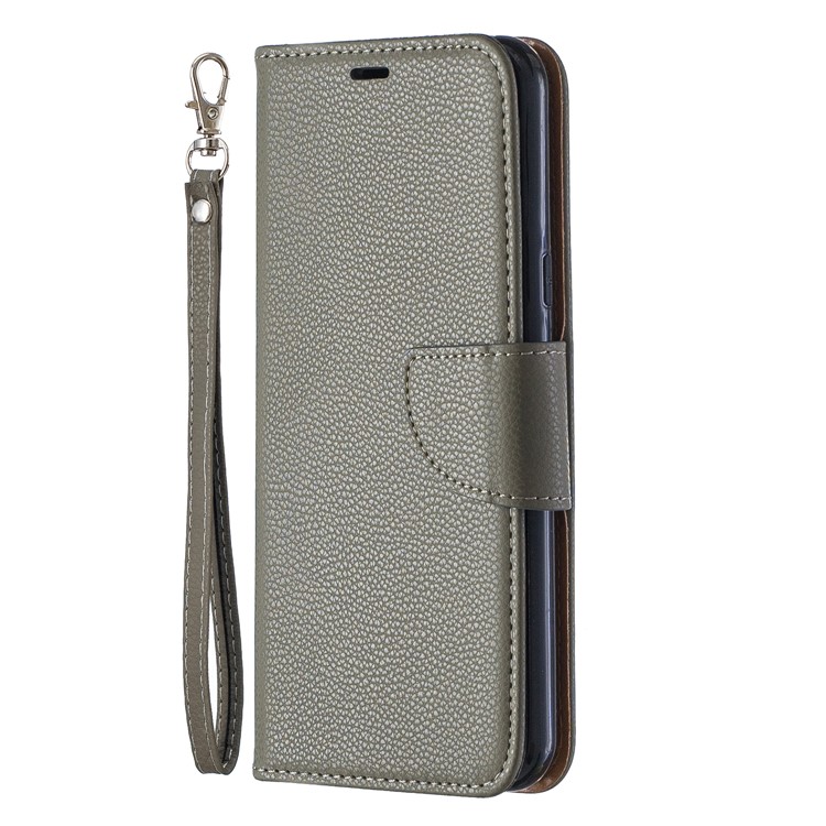 Litchi Texture PU Leather Phone Cover Case for LG K50 / Q60 - Grey-2