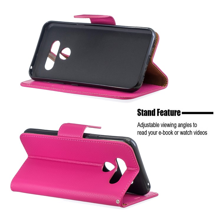 Coque De Protection En Cuir PU Pour LG K50 / Q60 - Rose-5