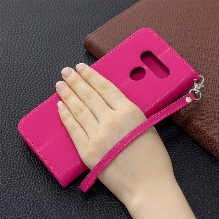 Coque De Protection En Cuir PU Pour LG K50 / Q60 - Rose-9