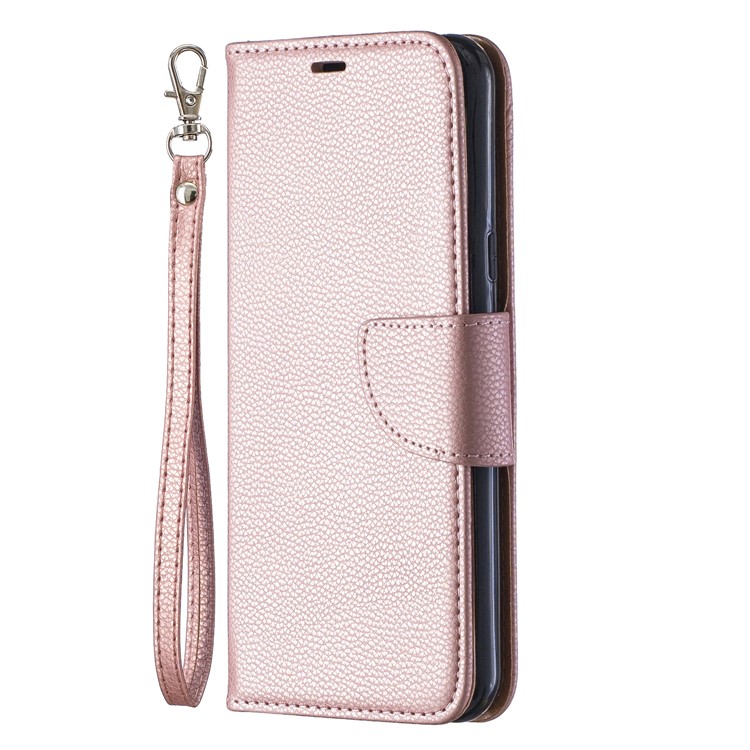 Litchi Texture PU Leather Phone Cover Case for LG K50 / Q60 - Rose Gold-2
